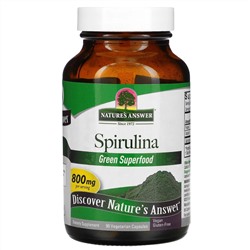 Nature's Answer, Спирулина, 400 мг, 90 вегетарианских капсул