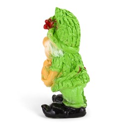 Садовая фигура из гипса «Гном с желудями», 45×26 см, зелёная