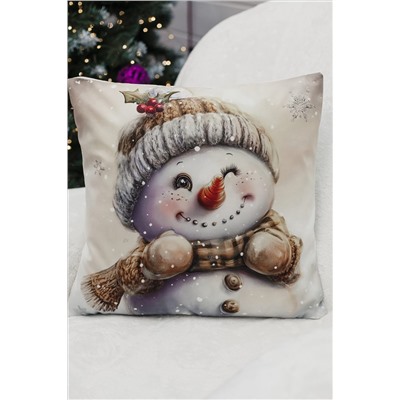 Наволочка декоративная новогодняя 2 шт 3D эффект велюр НАТАЛИ, 1221262