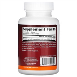 Jarrow Formulas, витамин D3, холекальциферол, 125 мкг (5000 МЕ), 100 капсул