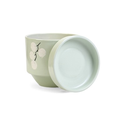 Горшок для цветов «Листья», 3.4 л, d=18.5 см, h=18 см, керамический, с поддоном