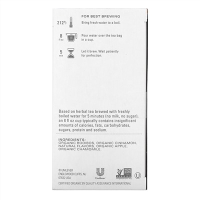Tazo Teas, Herbal Tea, Organic Baked Cinnamon Apple, Caffeine-Free, 20 Filterbags, 1.76 oz (50 g)