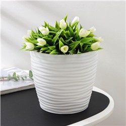 Горшок для цветов с поддоном «Дюна», 3 л, пластиковый, белый