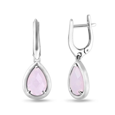 Серьги, лунный камень розовый, Ю-200М46