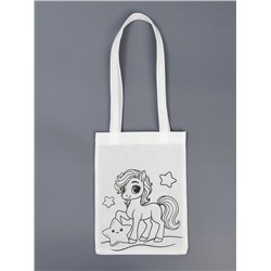 Сумка-Шопер детская под роспись лошадка «Новогодняя звездочка»