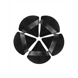 Kristaller Набор спонжей-пуховок в пластиковом контейнере для сухих и кремовых текстур, черный, 6 шт. 28053