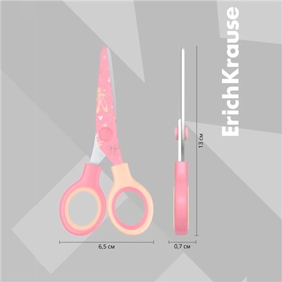 Ножницы детские 13 см ErichKrause "Junior Decor Pointes" с принтом на лезвиях, блистер