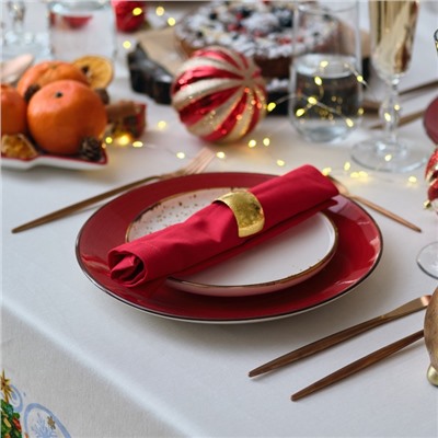 УЦЕНКА Набор столовый "Новогодняя сказка", скат.150х180см +/-3см с ГМВО, салф.40х40см-8 шт, хл100% 1