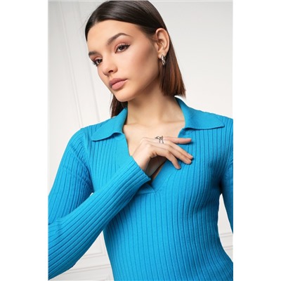 Женский джемпер лапша с воротником поло Happyfox