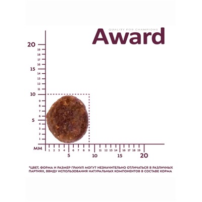 Сухой корм AWARD для щен. от 1 мес, бер-х и кор-х сук всех пород с ягн/инд/яблоко 12 кг