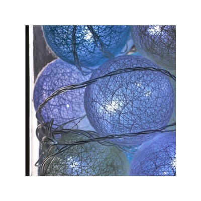 Гирлянда «Нить» 5 м с насадками «Клубки пастельные», IP20, прозрачная нить, 20 LED, свечение белое, 220 В