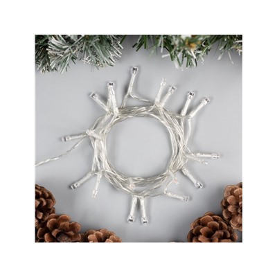 Гирлянда «Нить» 2 м, IP20, прозрачная нить, 20 LED, 2 режима, батарейки AAх3 (нет в комплекте), свечение мульти