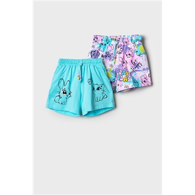 Шорты трикотажные для девочек, 2 шт в комплекте PLAYTODAY, 1240260