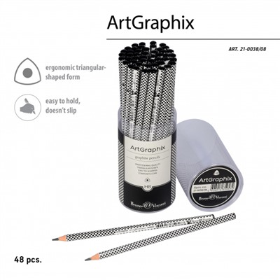 Карандаш пластиковый  "ArtGraphix.Шашечки" трехгранный НВ 21-0038/08 Bruno Visconti