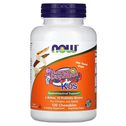 Now Foods, Berry Dophilus, для детей, 2 миллиарда КОЕ, 120 жевательных таблеток
