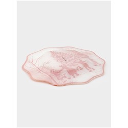 Тарелка новогодняя Доляна «Новогодние забавы», d=25 см, h=2 см, стекло, белая, красная