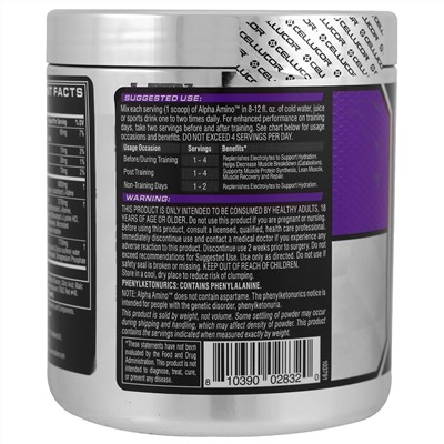 Cellucor, Alpha Amino, аминокислоты с разветвлённой цепью для производительности, фруктовый пунш, 13,4 унц. (381 г)
