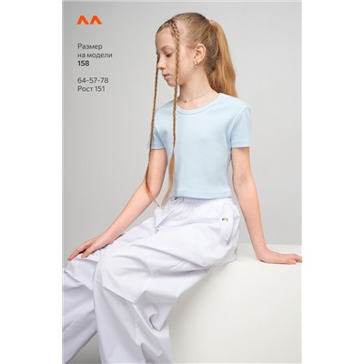 Укороченная футболка в рубчик для девочки Happyfox