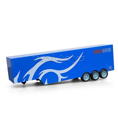 Машина "Контейнеровоз" с дорожными знаками (синий) р/у, 27 MHz, в коробке