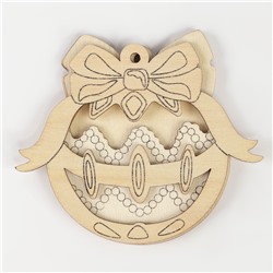 Ёлочная подвеска из дерева своими руками на новый год «Шар», набор для творчества