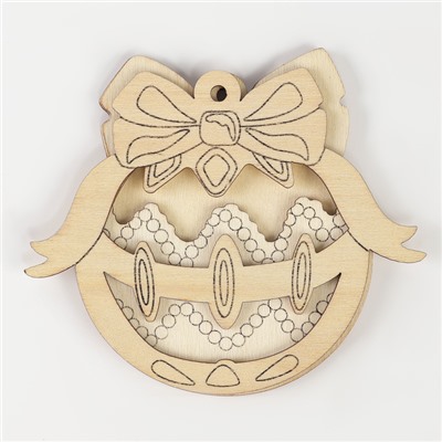 Ёлочная подвеска из дерева своими руками на новый год «Шар», набор для творчества