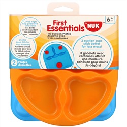 NUK, First Essentials, Tri-Suction Plates, 6+ Months, 2 Plates