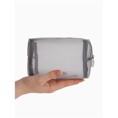 Косметичка Classic, полупрозрачная, на молнии, серая