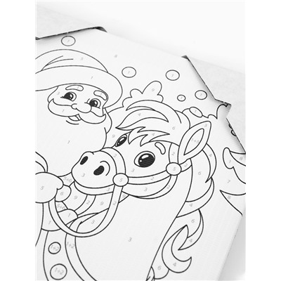 Картина по номерам «Лошадка и Дед Мороз», 20×30 см