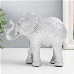 Фигурка полистоун «Серебристый слон, слои », 16×7×13.5 см