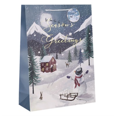 Пакет подарочный 31х42х12см / 5286ХL /уп 12/300/Новый год