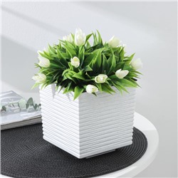 Кашпо со вставкой «Стиль», 1,5 л, цвет мрамор