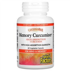 Natural Factors, CurcuminRich, Memory Curcumizer, 60 растительных капсул