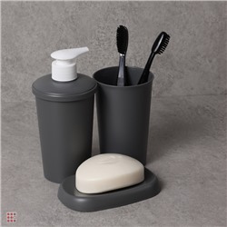 Диспенсер для жидкого мыла "Scandi" 83х83х180мм, 0,4л, серый