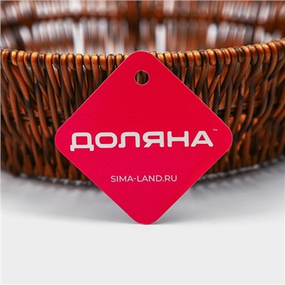 Корзинка для фруктов и хлеба Доляна «Огайо», d=25,5 см, пластик, плетёная, круглая, коричневая