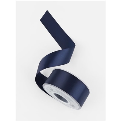 Лента атласная TEIRA, двухсторонняя, 38 мм, 25±1 м, тёмно-синяя