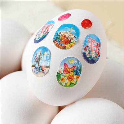 Набор для декора яиц на Пасху «ХВ Классика», 2 красителя: бирюзовый, фиолетовый, наклейки для яиц