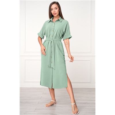Женское платье-рубашка из ткани-жатка Happyfox