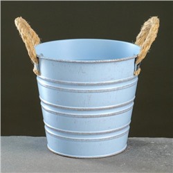 Кашпо «Ведёрко полоски», 13×13×12 см, МИКС