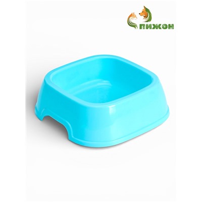 Миска, 700 мл, квадратная, пластик, голубая