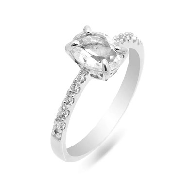 Кольцо из серебра горный хрусталь, км013