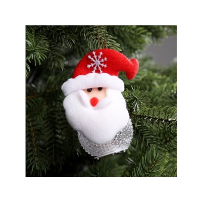 Ёлочная игрушка «Дед Мороз», 10 см, от батареек, свечение мульти (RGB)