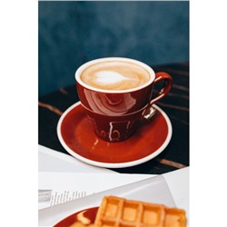 Кофейная пара Magistro Coffee time, 2 предмета: чашка 180 мл, блюдце d=14.5 см, фарфор, коричневый