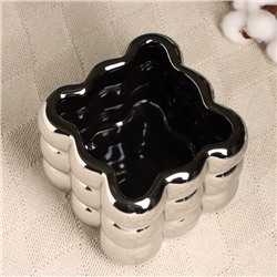 Декоративное кашпо для цветов «Люмьер», 13×13 см, керамическое, серебристое