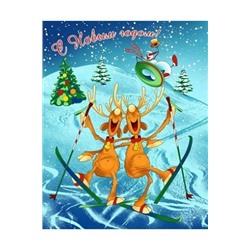 Набор 3 полотенца "Новогодний марафон", вафля