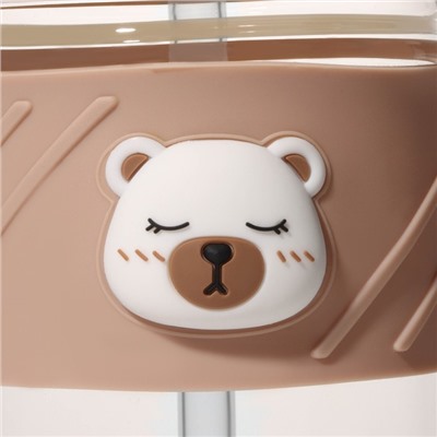 Бутылка для воды «Бьорн», 400 мл, с крышкой и трубочкой «Бьорн», стекло, бежевая