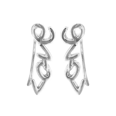 Серьги из серебра без вставки, МЦВ901