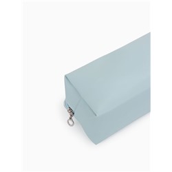 Косметичка женская ONE COLOR, на молнии, экокожа, голубая