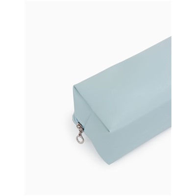 Косметичка женская ONE COLOR, на молнии, экокожа, голубая