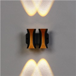 Светильник фасадный «Элегант», 4 Вт, 3000К, 2 луча, IP65, 220 В, пластиковый корпус, чёрный, свечение тёплое белое