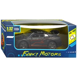 Чёрная инерционная машинка Спорткар со спойлером die-cast,1:32, открывающиеся двери